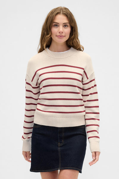 Relaxed Stripe Cropped Sweater