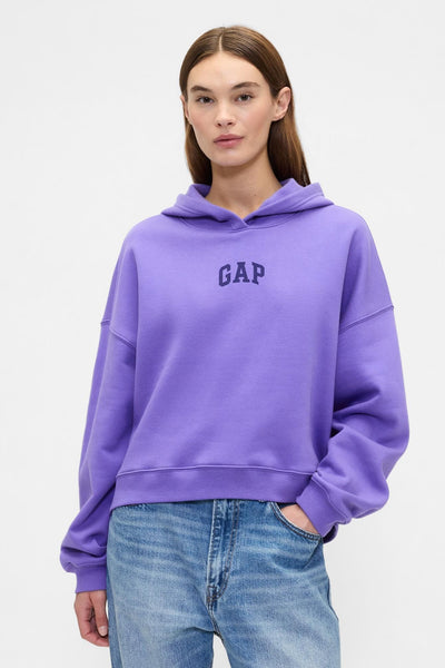 Relaxed Gap Mini-Logo Cropped Hoodie