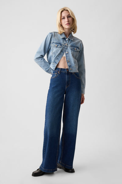 High Rise Stride Wide-Leg Jeans with Washwell