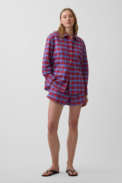Red & Navy Blue Gingham