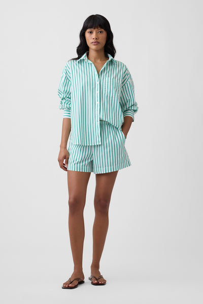 Relaxed Pull-On Poplin Shorts