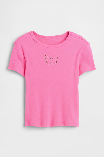 Kids Ribbed Pointelle T-Shirt