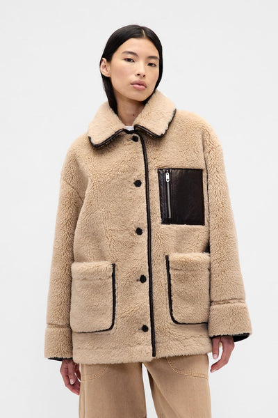 Gap x Sandy Liang Reversible Vegan Leather Sherpa Jacket