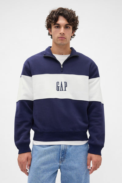 VintageSoft Colorblock Logo Half-Zip Pullover