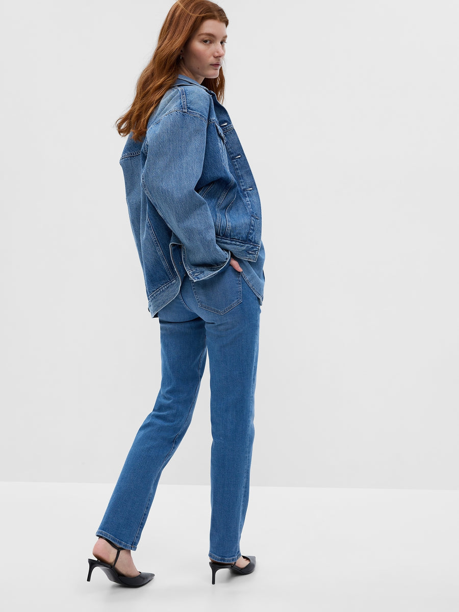 Mid Rise Classic Straight Jeans with Washwell