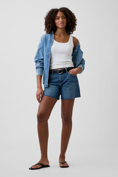Raw Hem Medium Wash