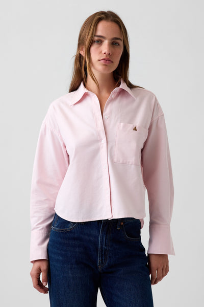 Organic Cotton Oversized Crop Oxford Shirt
