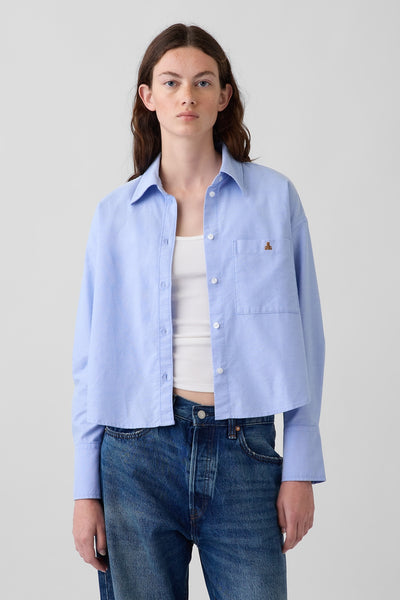 Organic Cotton Oversized Crop Oxford Shirt