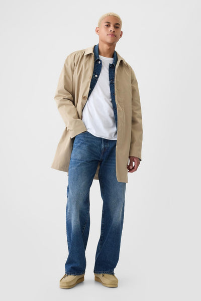100% Organic Cotton Button Fly '90s Loose Jeans with Washwell