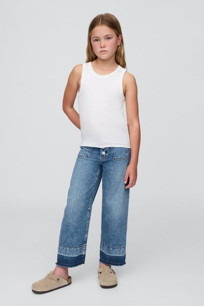 Kids High Rise Stride Wide-Leg Ankle Jeans